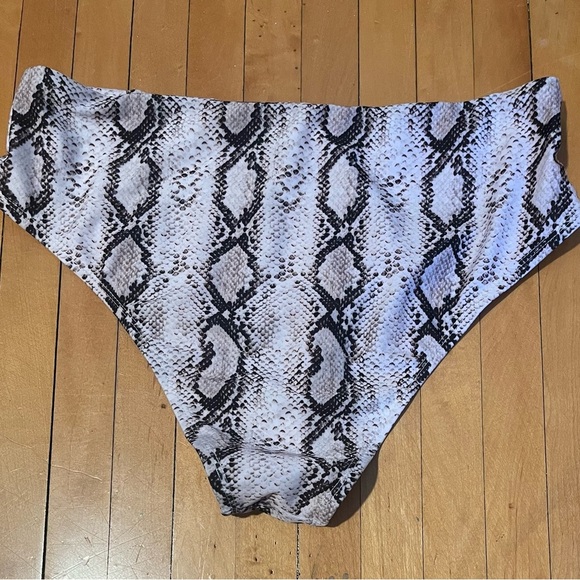 Women's Snake Print High Waisted Swim Bottom - Picture 2 of 3